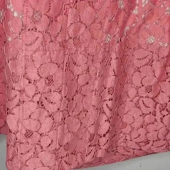Talbots NWT New Womens Pink White A Line Lace Skirt Size 4 - Picture 3 of 10